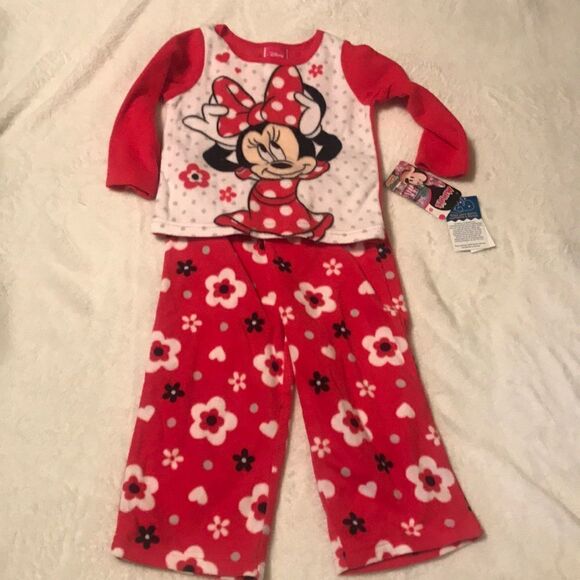 NWT Disney Minnie Mouse Fleece Pajamas - Size 2T - Picture 1 of 6